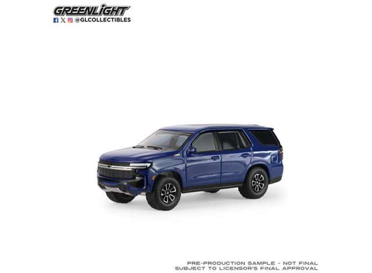 Pre-Order – 2024 Chevrolet Tahoe *Showroom Floor Series 8*, midnight blue metallic 1:64 GreenLight Model (gl68080D) – ETA. September 2026