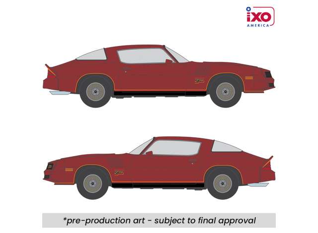 Pre-Order – 1978 Chevrolet Camaro Z28, carmine metallic 1:64 IXO America Model (ixoIA64017) – ETA. September 2026