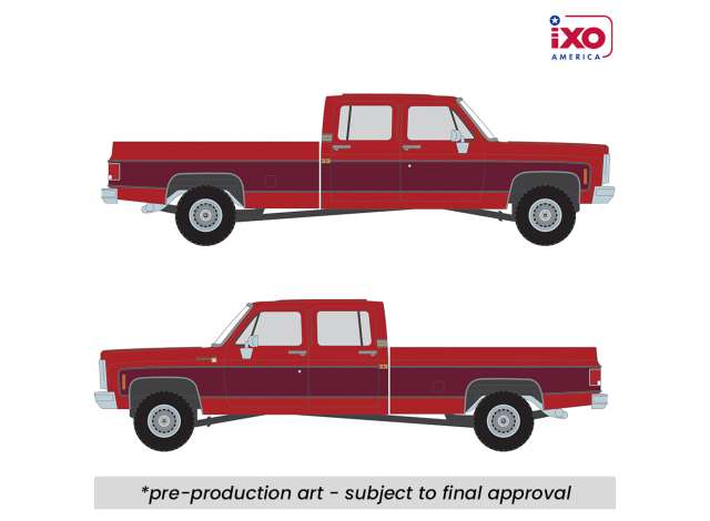 Pre-Order – 1979 Chevrolet Scottsdale K20, carmine red/dark carmine red 1:64 IXO America Model (ixoIA64013) – ETA. September 2026