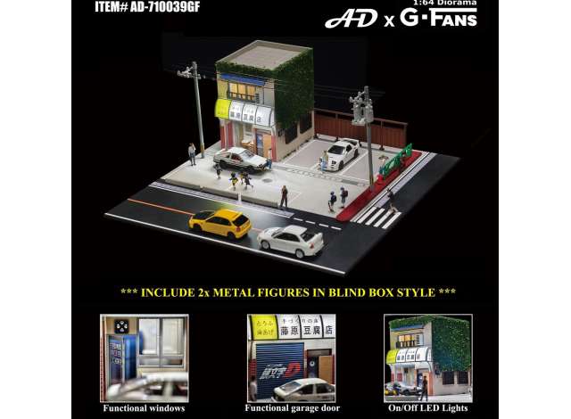 Tofu shop diorama diorama with LED lights 1:64 American Diorama Model