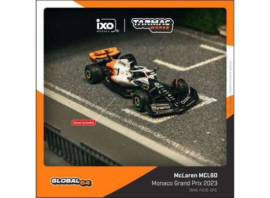 Pre-Order – 2023 McLaren MCL60 #81 Oscar Piastri Monaco Grand Prix, white/orange/black 1:64 Tarmac Model (TC-T64G-F070-OP1) – ETA. September 2026