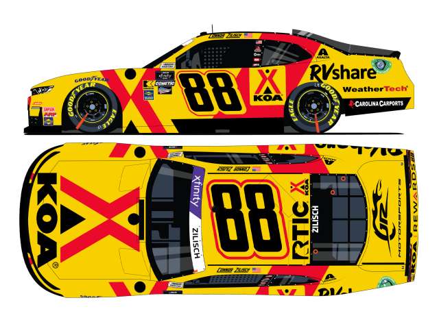 2025 Chevrolet #88 Connor Zilisch *88 KOA*, yellow/red 1:64 Action Racing Collectibles Model