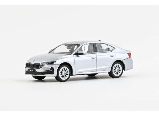 2024 Skoda Octavia IV FL, brilliant silver metallic 1:43 Abrex Model