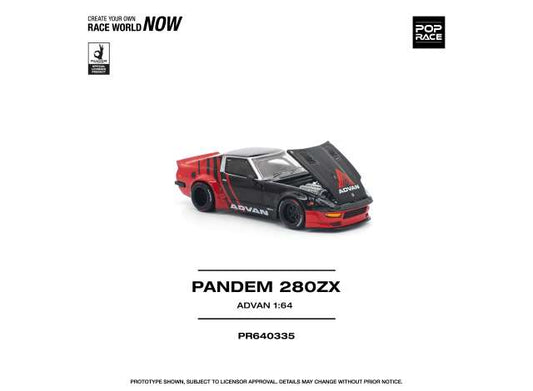 Pre-Order – Pandem 280ZX *Advan*, black/red 1:64 Pop Race Limited Model (PR640335) – ETA. July/August 2026