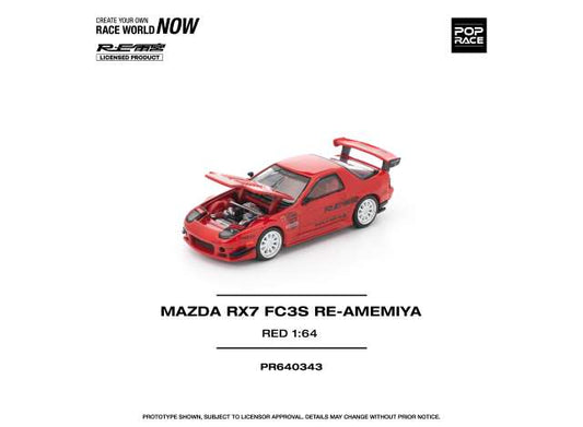 Pre-Order – Mazda RX7 FC3S Re-Amemiya, red 1:64 Pop Race Limited Model (PR640343) – ETA. July/August 2026