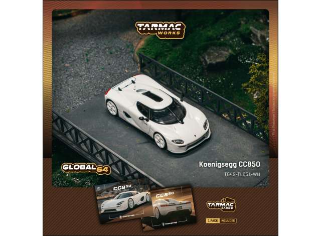 Pre-Order – Koenigsegg CC850, white 1:64 Tarmac Model (TC-T64G-TL051-WH) – ETA. September 2026