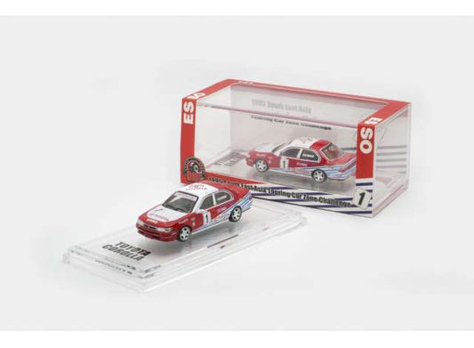 1995 Toyota Corolla AE100 South East Asia Touring Car Zone Challenge #1 Totota Team Thailand ESSO, red/white 1:64 BM Creations Model