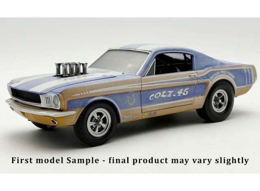 Pre-Order – 1965 Ford Mustang A/FX Colt 45 *Southern Speed & Marine*, blue/brown 1:18 Acme Diecast Model (acme1801882) – ETA. July/August 2026