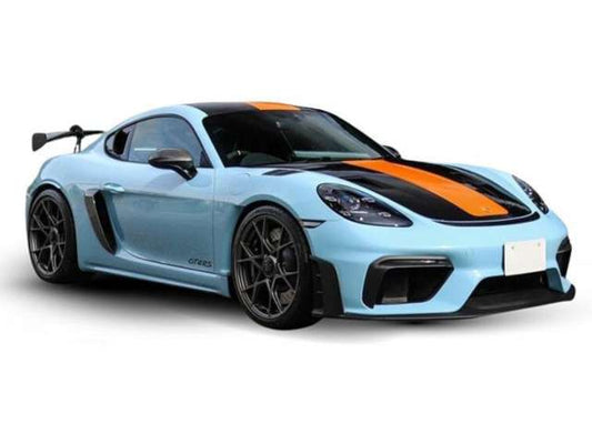 Pre-Order – 2024 Porsche Cayman 718 GT4 RS *Gulf*, orange/blue 1:43 Solido Model (soli4318802) – ETA. July/August 2026