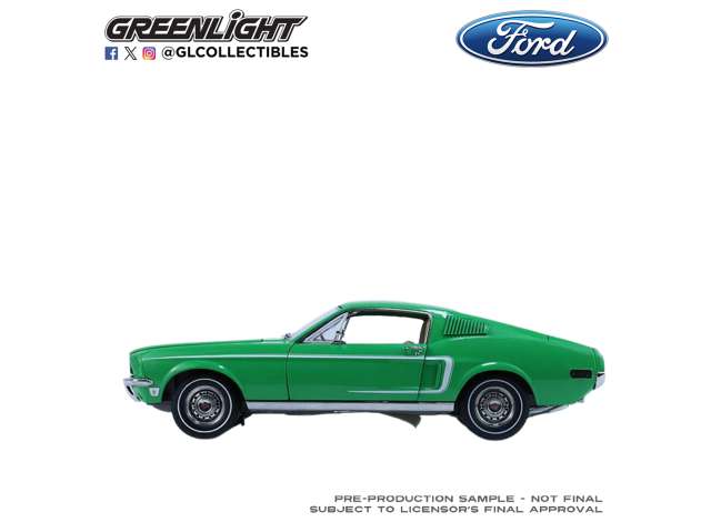 Pre-Order – 1968 Ford Mustang Coupe Ford Rainbow Of Colors West Coast USA Special Edition Mustang, Poppy Green 1:18 GreenLight Model (gl13708) – ETA. September 2026
