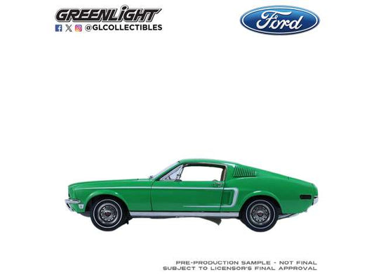 Pre-Order – 1968 Ford Mustang Coupe Ford Rainbow Of Colors West Coast USA Special Edition Mustang, Poppy Green 1:18 GreenLight Model (gl13708) – ETA. September 2026