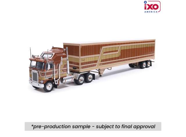 Pre-Order – 1976 Kenworth K100 Aerodyne with Modern Trailer, brown 1:64 IXO America Model (ixoU64TRTR003M) – ETA. September 2026