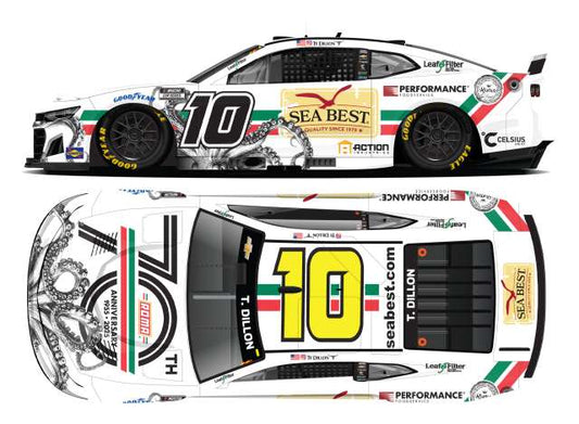 2025 Chevrolet #10 Ty Dillon *Roma 70th Anniversary/Sea Best*, white 1:64 Action Racing Collectibles Model