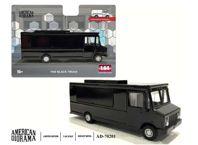 Food Truck series *The Black Truck*, black 1:64 American Diorama Model