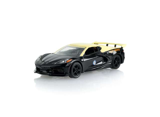 Pre-Order – 2023 Chevrolet Corvette Stingray Florida Highway Patrol  *Hot Pursuit*, black/yellow 1:64 GreenLight Model (gl30582) – ETA. September 2026