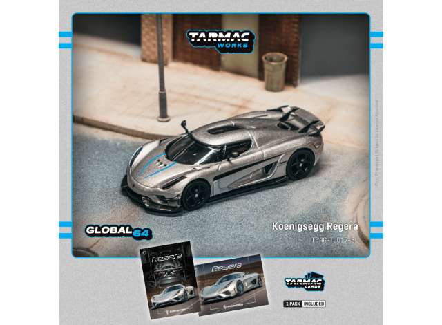 Pre-Order – Koenigsegg Regera, silver metallic 1:64 Tarmac Model (TC-T64G-TL017-SL) – ETA. September 2026
