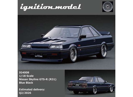 Pre-Order – Nissan Skyline GTS-R (R31), blue-black 1:18 Ignition Model (IG4008) – ETA. July/August 2026