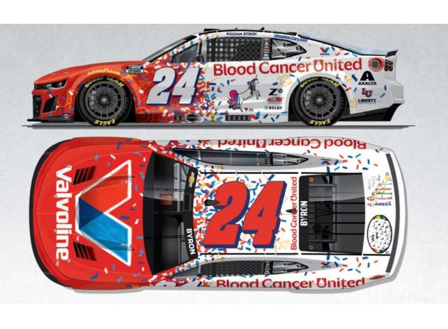 2025 Chevrolet #24 William Byron *Valvoline/Blood Cancer United*, red/white 1:64 Action Racing Collectibles Model