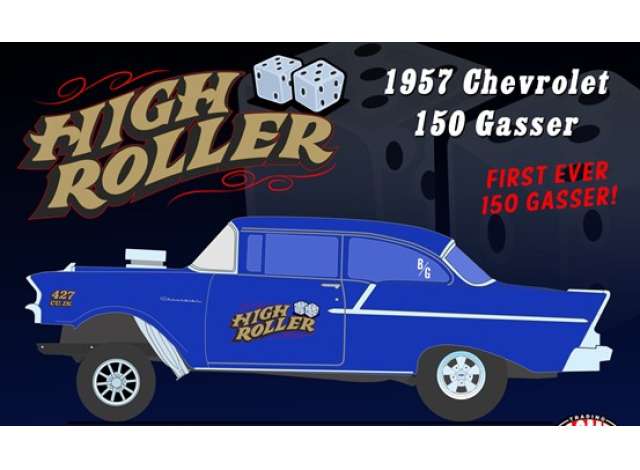 1957 Chevrolet 150 Gasser *High Roller*, blue 1:18 Acme Diecast Model