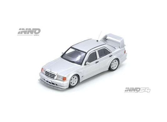 Pre-Order – Mercedes-Benz 190E, silver 1:64 Inno Models Model (IN64-190E-SIL) – ETA. September 2026