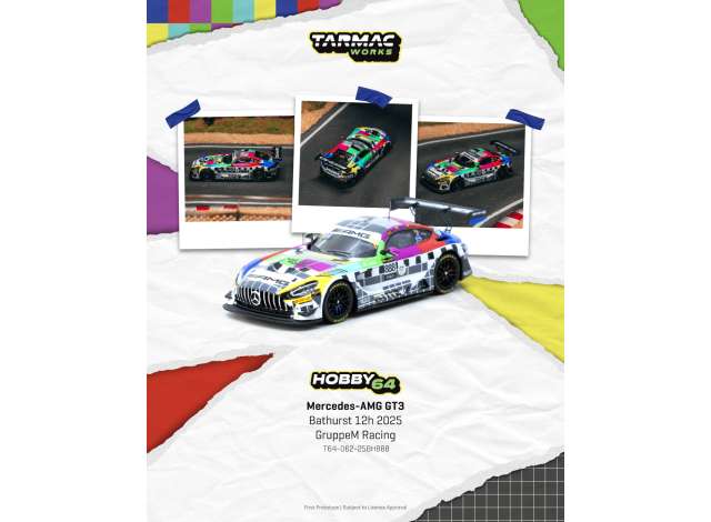 Pre-Order – 2025 Mercedes-AMG GT3, #888 Maro Engel/Mikaël Grenier/Maxime Martin Bathurst 12h 2025 GruppeM Racing, various 1:64 Tarmac Model (TC-T64-062-25BH888) – ETA. September 2026