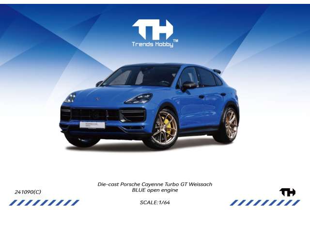 Porsche Cayenne Turbo GT Weissach Blue (Open Engine) Trends Hobby 1:64 (TRE 241090B)