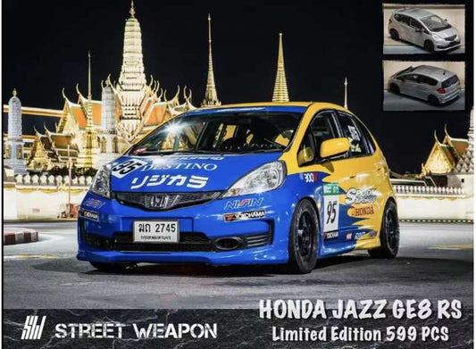 Pre-Order – Honda Jezz GE8 RS *Spoon*, blue/yellow 1:64 Street Weapon Model (STW195) – ETA. July/August 2026