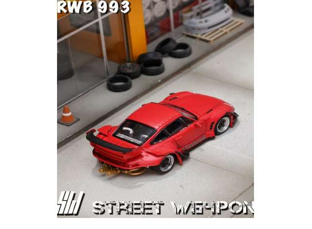 Pre-Order – RWB 993 with low tail, red 1:64 Street Weapon Model (STW197) – ETA. July/August 2026