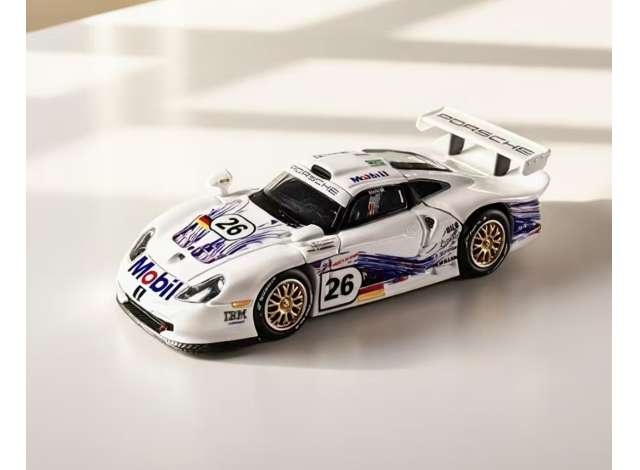Pre-Order – Porsche GT1 #26 with moving parts, white 1:64 Street Weapon Model (STW202) – ETA. July/August 2026