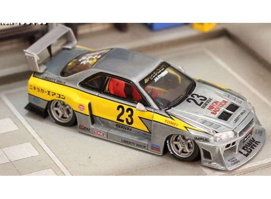 Pre-Order – Nissan ER34 Zamac #23, silver/yellow 1:64 Street Weapon Model (STW213) – ETA. July/August 2026