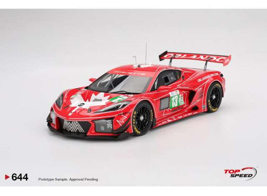 Pre-Order – 2025 Chevrolet Corvette GT3 R #13 AWA Racing Le Mans 24 hrs, red 1:18 Top Speed Model (TS0644) – ETA. September 2026