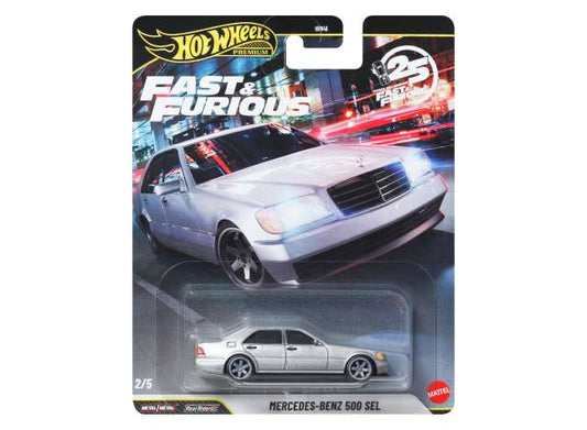 1:64 Hot Wheels 25 Years of Fast & Furious 2/5 Mercedes Benz 500 Sel JHW67-LA10