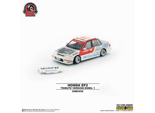 Pre-Order – 1991 Honda Civic Ef2 Mobil (Rhd), White/Red/Blue BM64B0452 Stocks Due May / Jun 2026 1:64 BM Creations Diecast Model Stocks Due May / Jun 2026