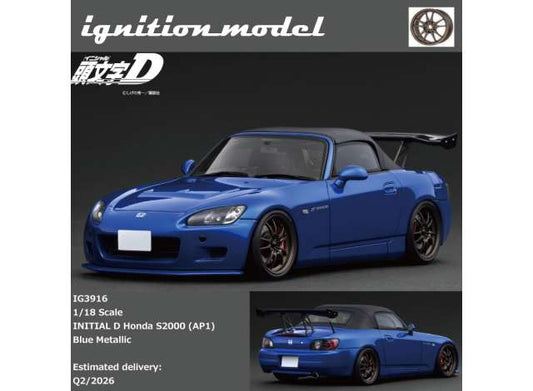Pre-Order – Honda S2000 (AP1) Initial D, blue metallic 1:18 Ignition Model (IG3916) – ETA. July/August 2026
