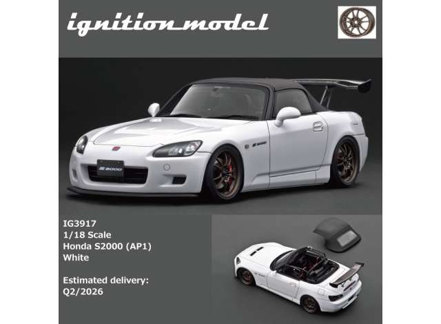 Pre-Order – Honda S2000 (AP1), white 1:18 Ignition Model (IG3917) – ETA. July/August 2026