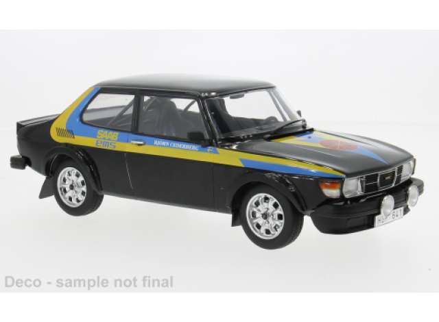 Pre-Order – 1977 Saab 99 Turbo, black/blue/yellow 1:18 MCG Model (MCG18442) – ETA. July/August 2026