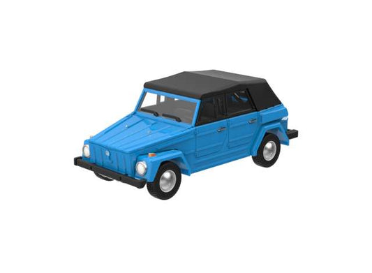Pre-Order – 1980 Volkswagen Type 181 *All Terrain Collection Series 18*, blue with soft top up with windows and roll cage 1:64 GreenLight Model (gl35330D) – ETA. September 2026
