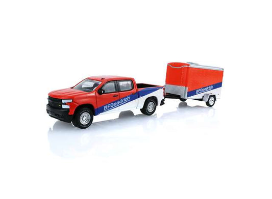 Pre-Order – 2019 Chevrolet Silverado BFGoodrich with small cargo trailer *Hitch & Tow Series 34* 1:64 GreenLight Model (gl32340D) – ETA. September 2026