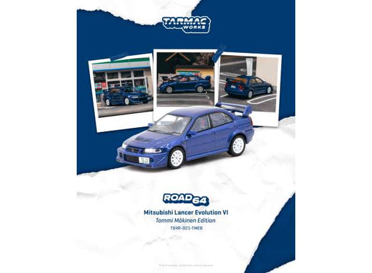Pre-Order – Mitsubishi Lancer Evolution VI, Tommi Mäkinen Edition, blue 1:64 Tarmac Model (TC-T64R-021-TMEB) – ETA. September 2026