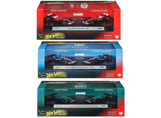 Pre-Order – Formula 1 2-pack mix 2 of 4pcs 1:64 Hotwheels Model (hwmvJMM89-979C~4) – ETA. December 2026