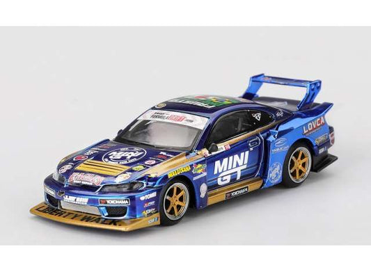 Pre-Order – 2025 Nissan Silvia S15 LB-Super Silhouette  #555 Team Mini GT Liberty Walk FOrmula Driftm various 1:64 Mini GT Model (MGT01157BL) – ETA. September 2026