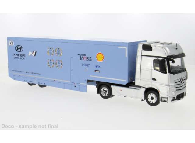 Pre-Order – 2024 Mercedes-Benz Actros (MP4) Hyundai Motorsport, blue/white 1:43 IXO Models Model (ixottr036) – ETA. July/August 2026