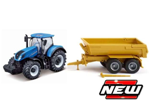 Pre-Order – 3inch New Holland T7.315 HD with Abroll Container, blue 1:64 Maisto Model (mai15590NA) – ETA. July/August 2026