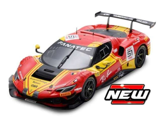 Pre-Order – 2025 Ferrari 296 GT3 #51 24h Le Mans, red/yellow 1:43 Bburago Model (bura36323) – ETA. July/August 2026
