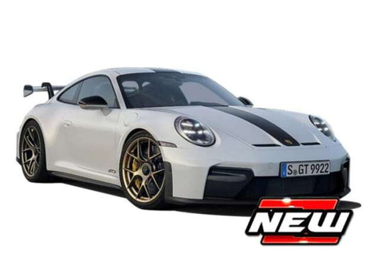 Pre-Order – Porsche 911 GT3 with weissach package, white/green 1:24 Bburago Model (bura21119W) – ETA. October/November 2026