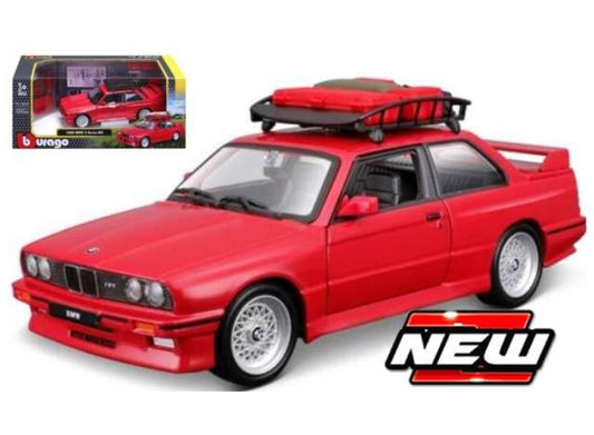 Pre-Order – BMW M3 with Rack basket, red 1:24 Bburago Model (bura23014) – ETA. July/August 2026