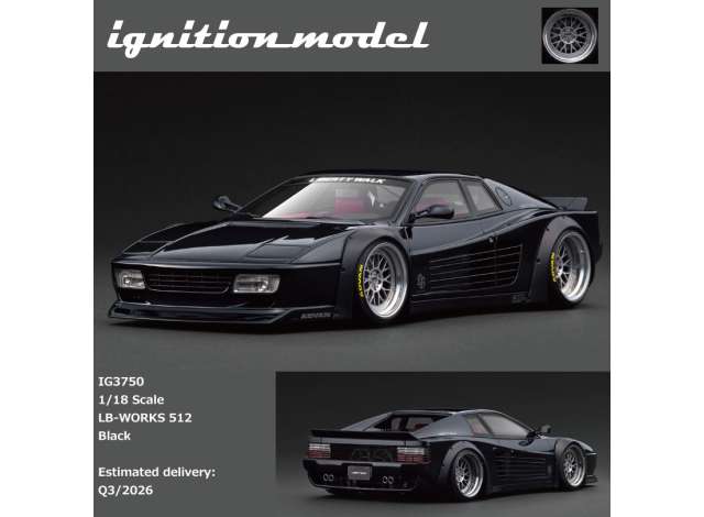 Pre-Order – LB-WORKS 512, black 1:18 Ignition Model (IG3750) – ETA. October/November 2026