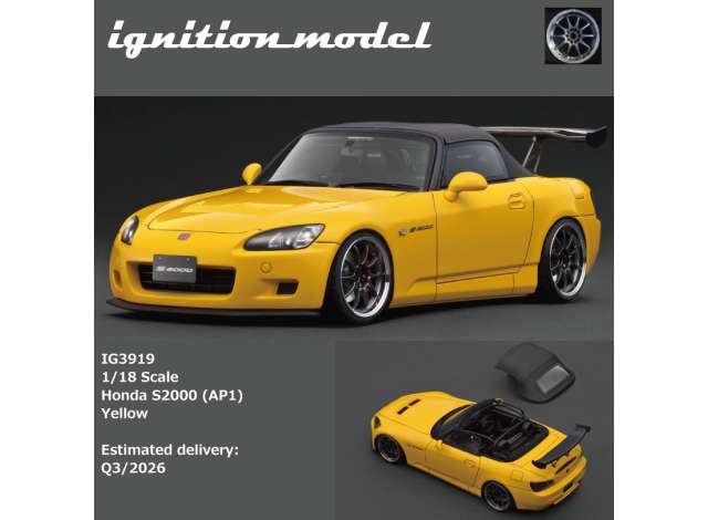 Pre-Order – Honda S2000 (AP1), yellow 1:18 Ignition Model (IG3919) – ETA. October/November 2026