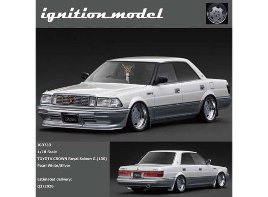 Pre-Order – Toyota Crown Royal Saloon G (130) , pearl white/silver 1:18 Ignition Model (IG3733) – ETA. October/November 2026