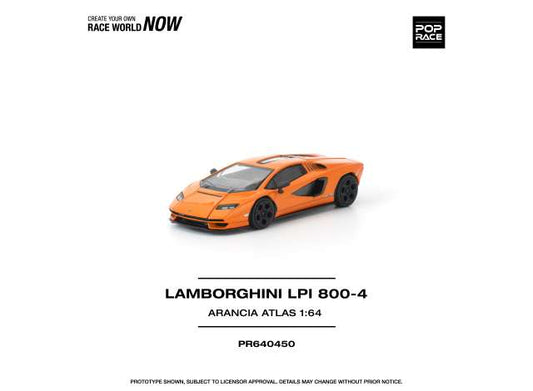 Pre-Order – Lamborghini Countach LP1 800-4, arancia atlas 1:64 Pop Race Limited Model (PR640450) – ETA. July/August 2026